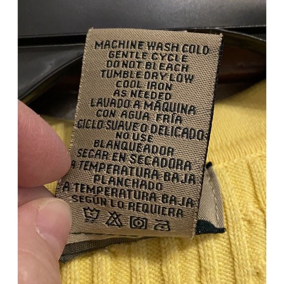 525 America Yellow Short Sleeved Sweater Buttons and Collar - Picture 4 of 4